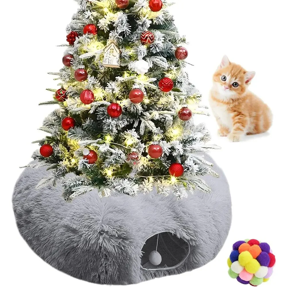 Indoor Cat Tunnel Bed with Central Mat